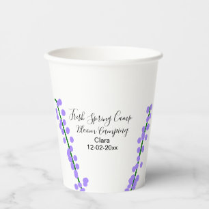 Spring fresh camping lavender flowers name date si paper cups