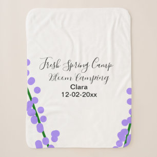 Spring fresh camping lavender flowers name date si sherpa blanket