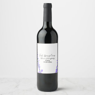 Spring fresh camping lavender flowers name date si wine label
