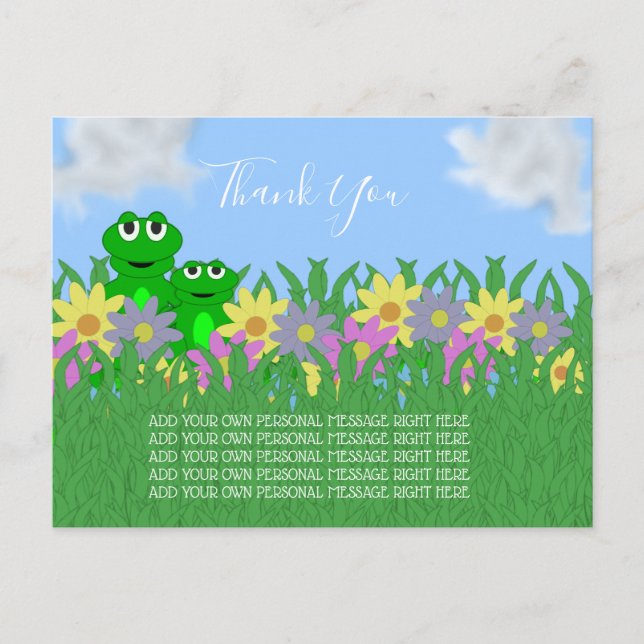 Spring Frog Thank You Postcard (Front)