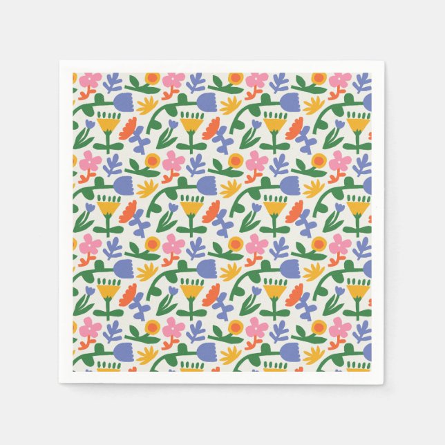 Spring Fun Floral  Napkin (Front)