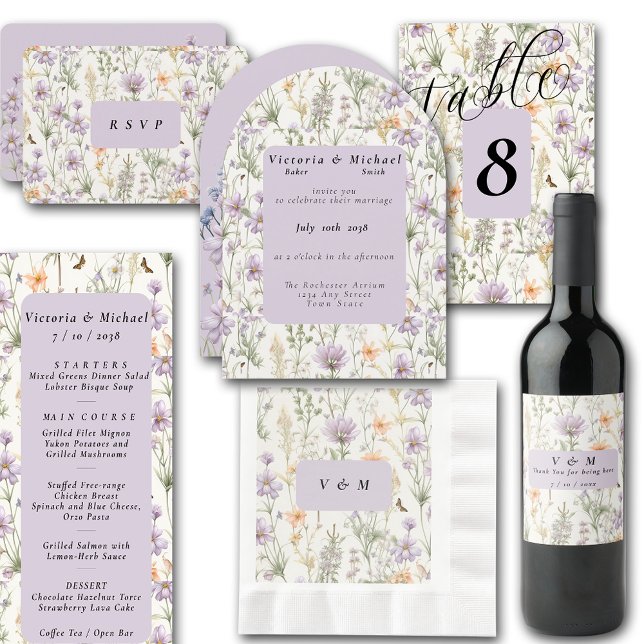 Spring Garden Blue Pink Yellow Lavender Menu (Creator Uploaded)