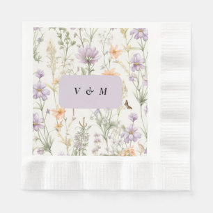 Spring Garden Blue Pink Yellow Lavender Napkin