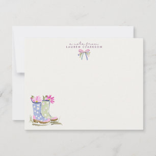 Spring Garden Boots Note Card