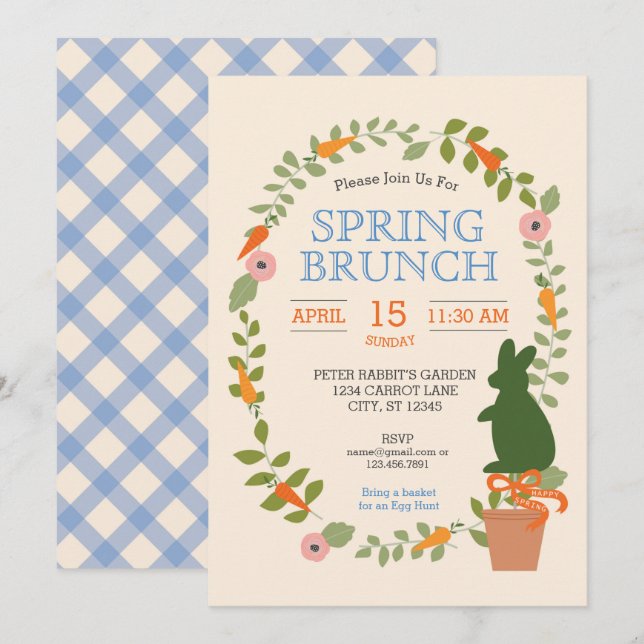 Spring Garden Brunch Invitation (Front/Back)