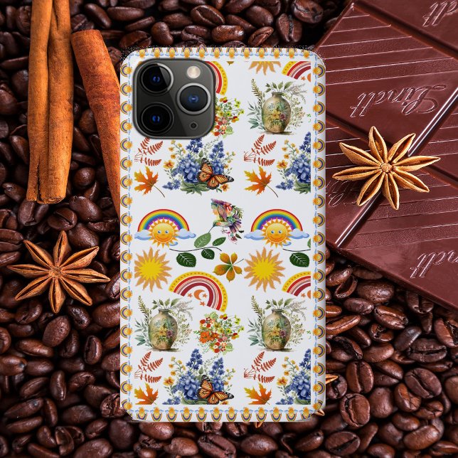 Spring Garden Butterfly Rainbow Sunshine Greenery  Case-Mate iPhone Case (Spring Garden Butterfly Rainbow Sunshine Greenery Case-Mate iPhone Case)