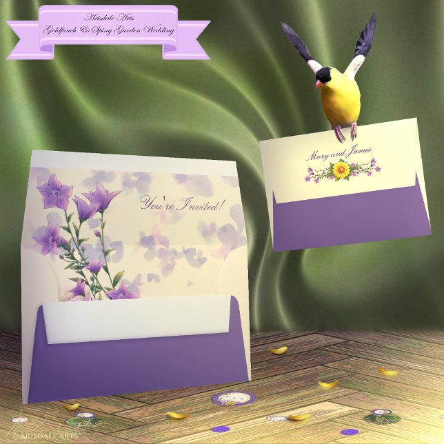 Spring Garden Collection Cream Envelope (Spring into your wedding with Arisdale Arts Goldfinch Garden and Spring Garden Collection set.)