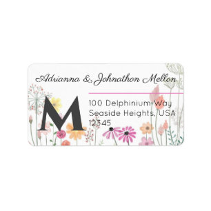 Spring Garden Custom Name & Initial Return Address Label