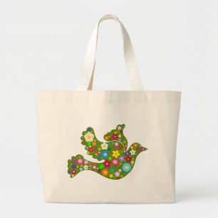 Spring Garden Dove Large Tote Bag