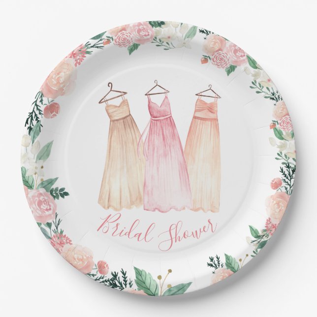 Spring Garden Floral Bridal Shower Paper Plate (Front)