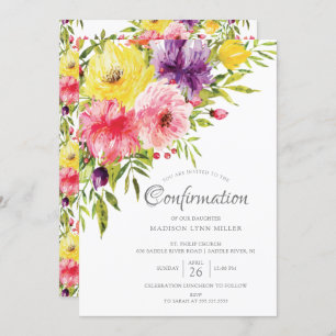 Spring Garden Floral Confirmation Invitation