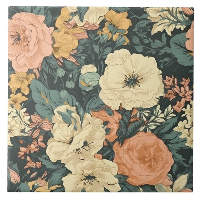 Spring Garden Floral Pattern Tile (Front)