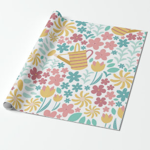 Spring Garden Floral Pattern Wrapping Paper