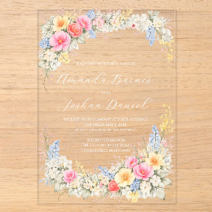 Spring Garden Floral Wedding Invitation