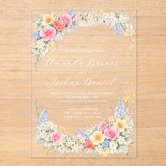 Spring Garden Floral Wedding Invitation