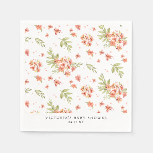 Spring Garden Florals Watercolor Baby Shower Napkin
