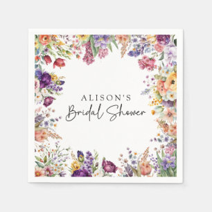 Spring Garden Flowers Bridal Shower  Napkin