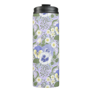 Spring Garden flowers on lavender Thermal Tumbler