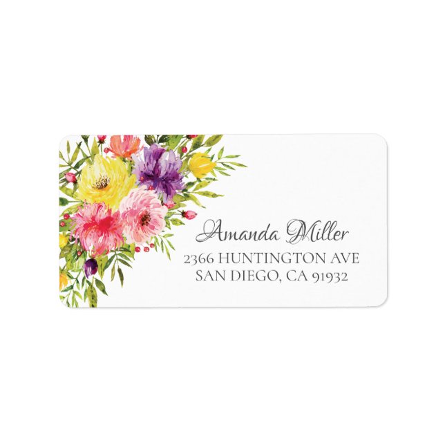 Spring Garden Flowers Return Address Label (Front)