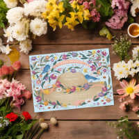 Spring Garden Flowers Sun Hat Blue Baby Shower