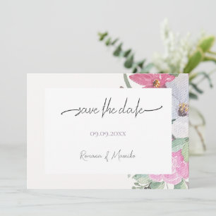 Spring Garden Flowers Watercolor Art Save The Date