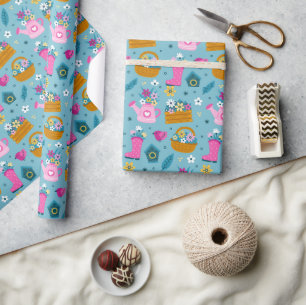Spring Garden Flowers Wrapping Paper