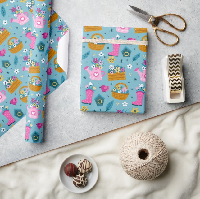Spring Garden Flowers Wrapping Paper (Crafts)