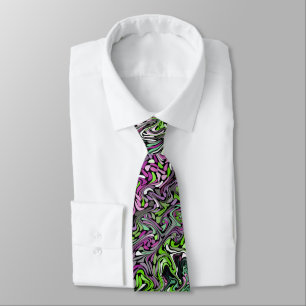 Spring Garden Fractal Tie