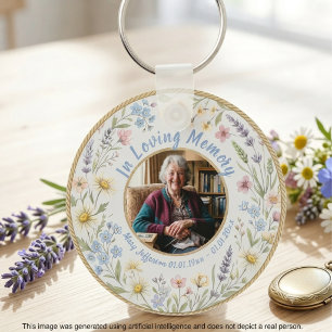 Spring Garden Memorial Celebration of Life Photo Key Ring