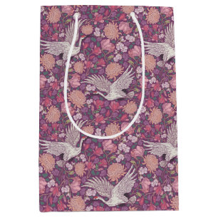 Spring Garden Mother's Day Asian Crane Chinese Medium Gift Bag