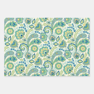 Spring Garden Paisley Wrapping Paper Sheet