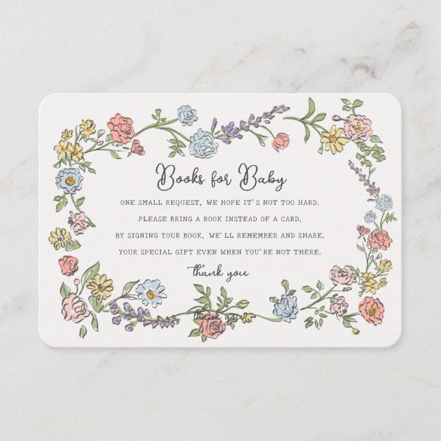 Spring Garden Party Books for Baby Shower Insert (Front)