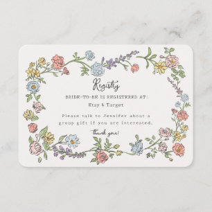 Spring Garden Party Floral Registry Invite Insert