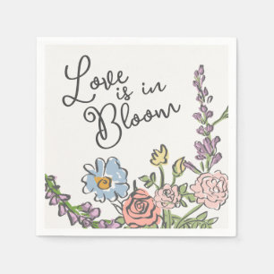 Spring Garden Party Pastel Floral Bridal Shower Napkin