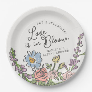 Spring Garden Party Pastel Floral Bridal Shower Paper Plate