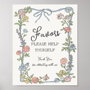 Spring Garden Party Pastel Floral Favours Poster