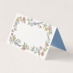 Spring Garden Party Pastel Floral Table Place Card