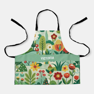 Spring Garden Retro Custom Pattern Apron