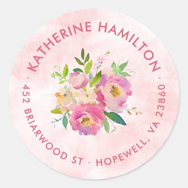 Spring Garden Round Return Address Label (Front)