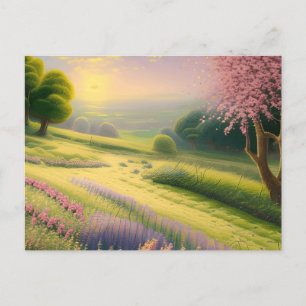 Spring Garden Scene Landscape Postcard