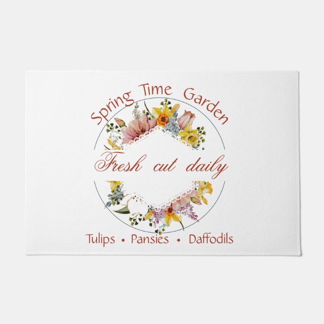 Spring Garden sign Doormat (Front)