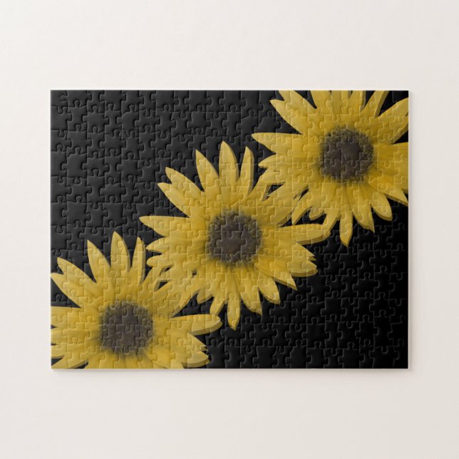 Spring Garden Sunflower Botanical Florals Jigsaw Puzzle (Horizontal)