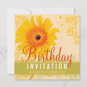 Spring Garden Sunshine Birthday Party Invitation