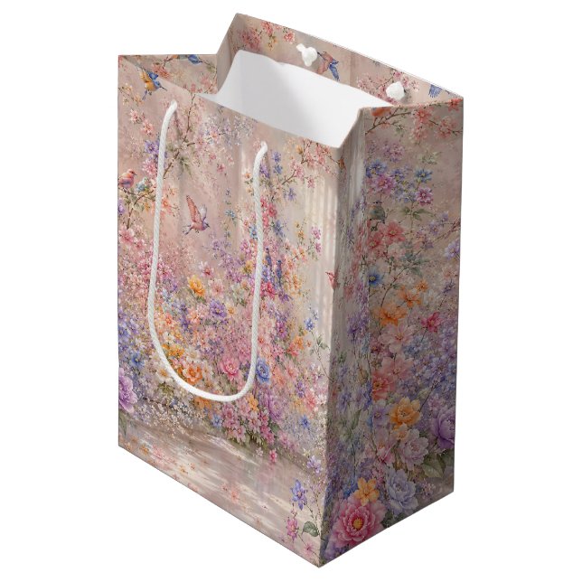 Spring Garden Symphony Medium Gift Bag (Front Angled)