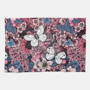 Spring garden tea towel