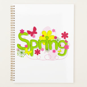 Spring Garden Typography Flowers Butterflies Planner