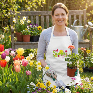 Spring Garden Typography Flowers Butterflies Standard Apron
