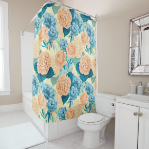Spring garden watercolor shower curtain