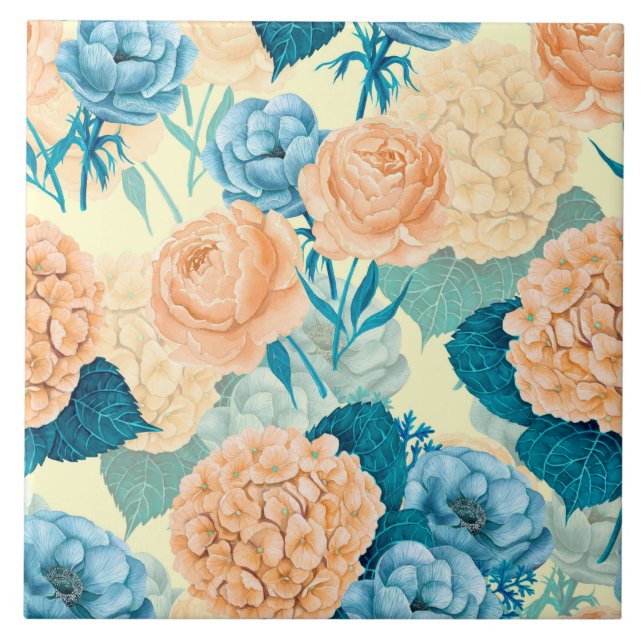 Spring garden watercolor tile (Front)