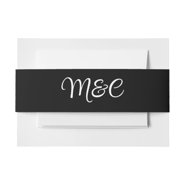 Spring Garden Wedding Black Invitation Belly Band (Front Example)
